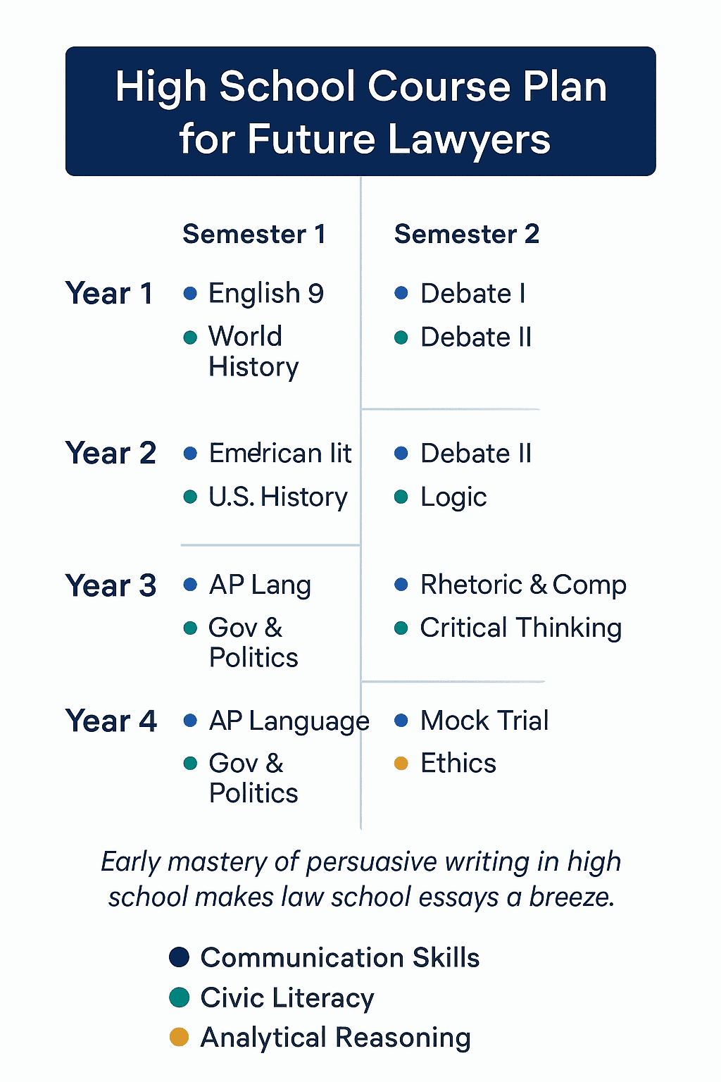 High School Course Plan for Future Lawyers