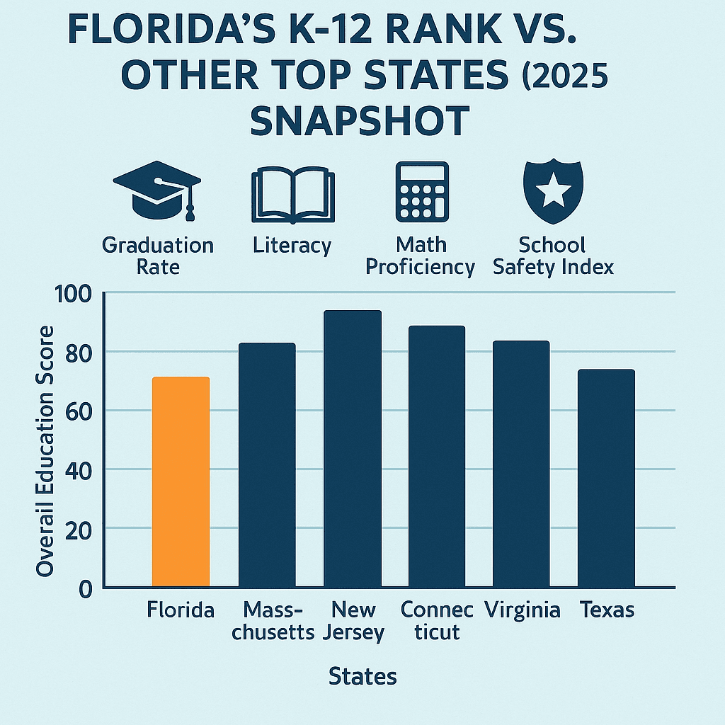 Florida’s K-12 Rank vs. Other Top States (2025 Snapshot)