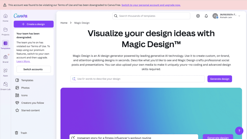 Canva Magic Design