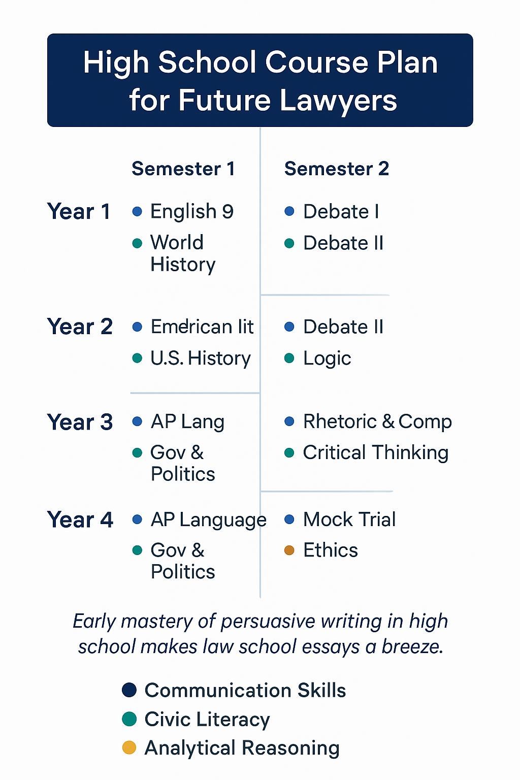 High School Course Plan for Future Lawyers