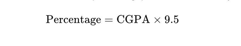 CGPA to Percentage Calculation