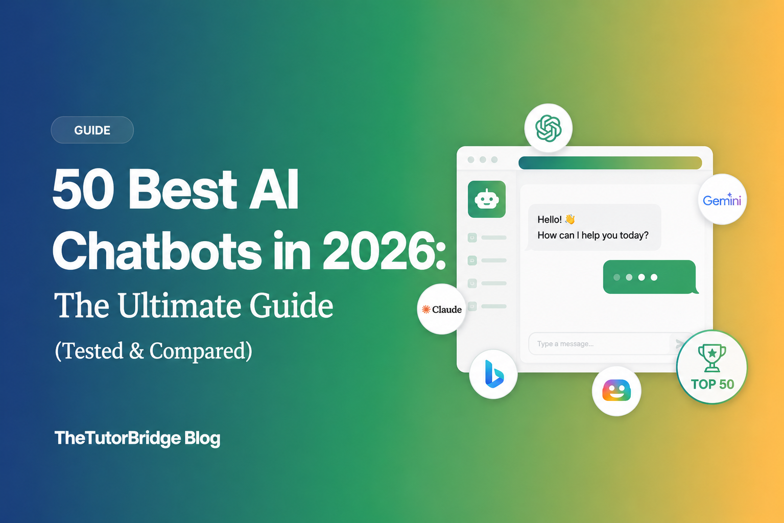 50 Best AI Chatbots in 2026: The Ultimate Guide (Tested & Compared)